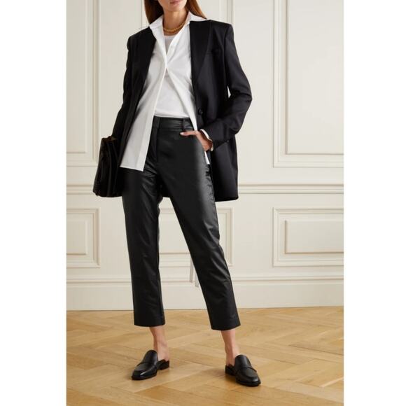 Commando Faux Leather Trousers Cropped Size L NEW High Rise Straight Leg Cropped - Picture 12 of 12